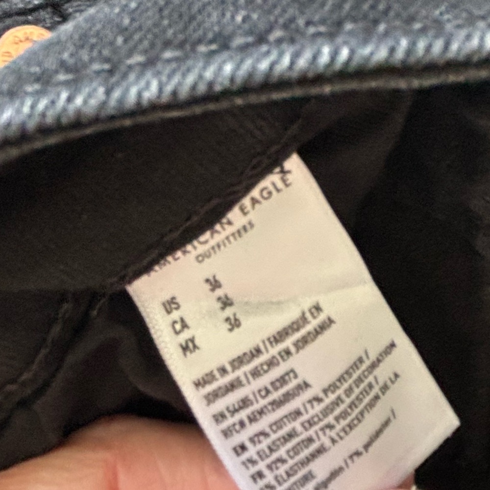 American Eagle Airflex Black Distressed Denim Shorts - Picture 5 of 8